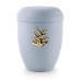 Biodegradable Cremation Ashes Urn (Pale Blue with Gold Birds Motif)